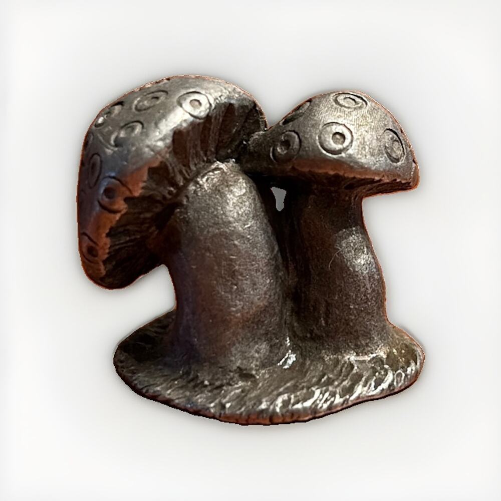 VTG MINIATURE PEWTER FIGURE TOADSTOOL MUSHROOM CAP